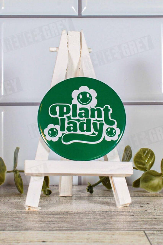 Plant Lady Pinback Button, pinback buttons, pinback button set, custom button pins, pin back buttons, button badge